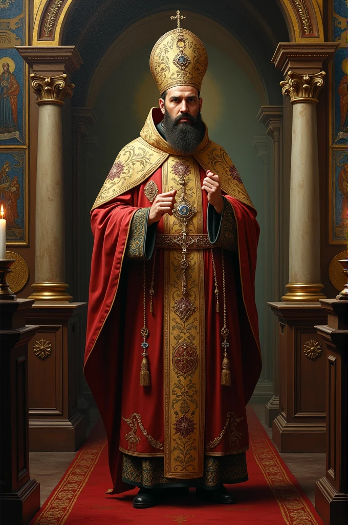 Create an art piece inspired by an Orthodox priest