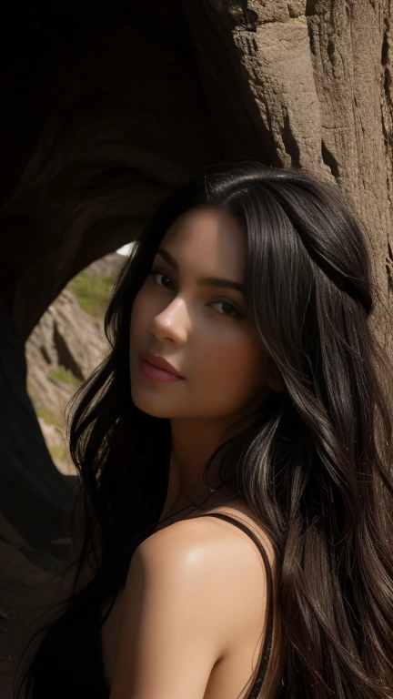 (Beautiful druid girl:1.3, long and wavy black hair, Caucasian skin) Hugging the Wolf (Extremely detailed CG 8k unity wallpaper,work of art, best qualityer, ultra detali, beautiful and detailed eyes:1.2),better lighting, (best shade, extremely delicate and beautiful, blossom), work of art, best qualityer:1.1, realisitic:1.3, cinematic lighting:1.2, In a dark cave:1.5, ultra fotorrealisitic, fotorrealisitic:1.0, sharp focus:1.1, Depth of field:1.1, 50mm, Nathan Wirth's style, Hasselblad X1D II, Holds 160 pointed ears, Leprechaun
