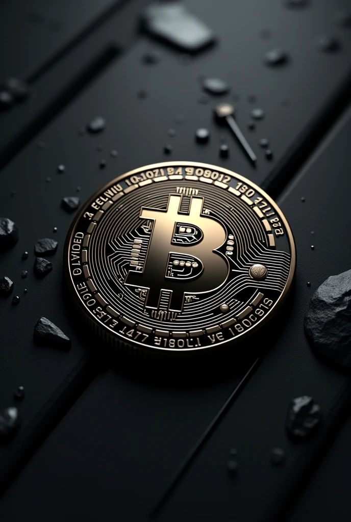 Create Black Bitcoin Coin Image