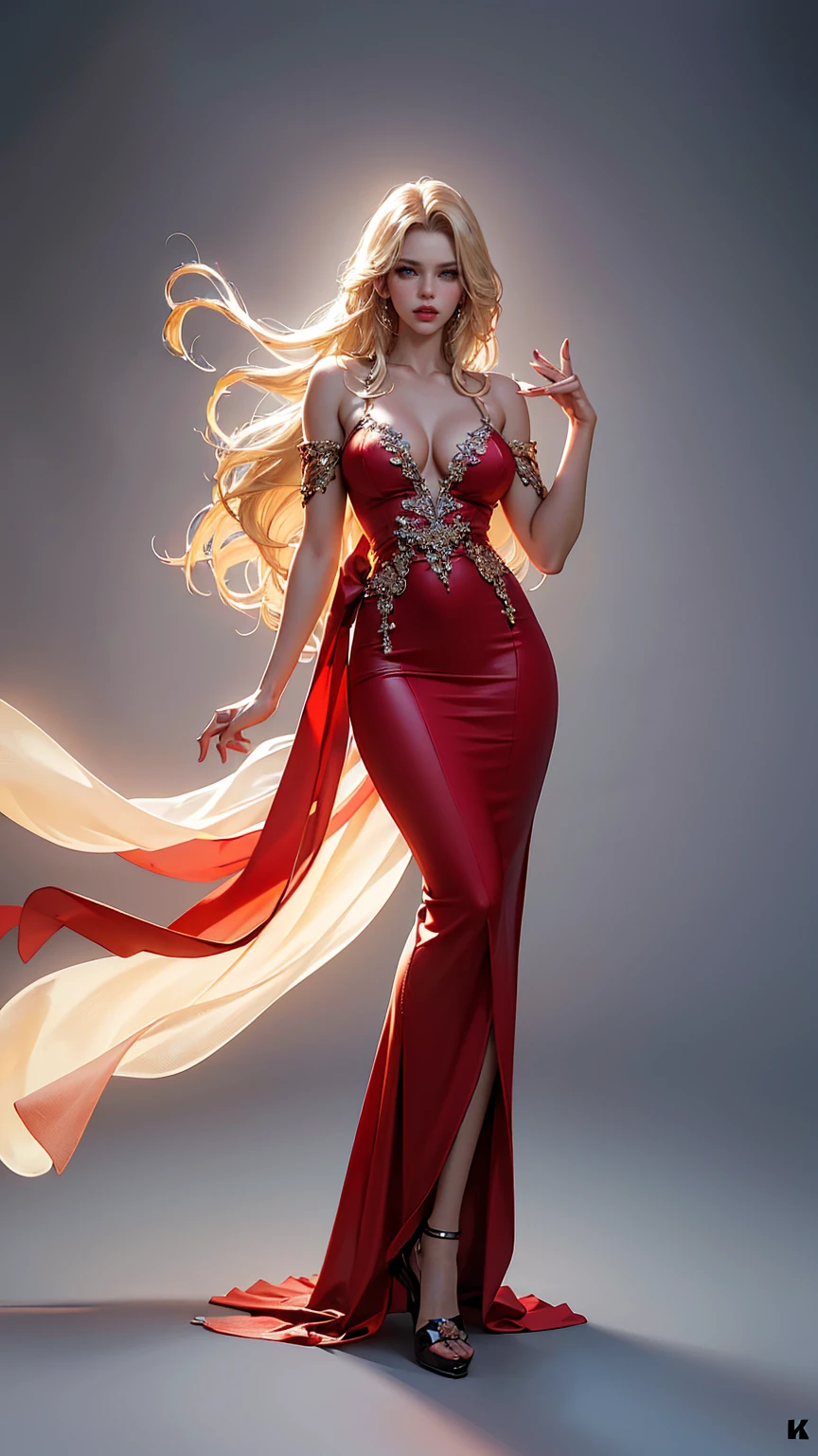 ((best quality, 4k, highres, masterpiece:1.2)), ((character concept art)), ((Kim Basinger)), 1girl, beautiful detailed eyes, beautiful detailed lips, extremely detailed face, long eyelashes, voluminous blonde hair, classic Hollywood glamour, wearing a vintage-style red dress as seen in LA Confidential, elegant accessories, soft lighting, dramatic shadows, cinematic feel, high-quality, photorealistic, digital painting, chiaroscuro, warm color palette, ((intricate detail)), super finely detailed hands, ultra finely detailed fingers (((ten fingers))), (standing elegantly), (full body showcase), (show full body), (no logos on background), (no logo), ((plain background)), ((plain background)), (((empty background)))