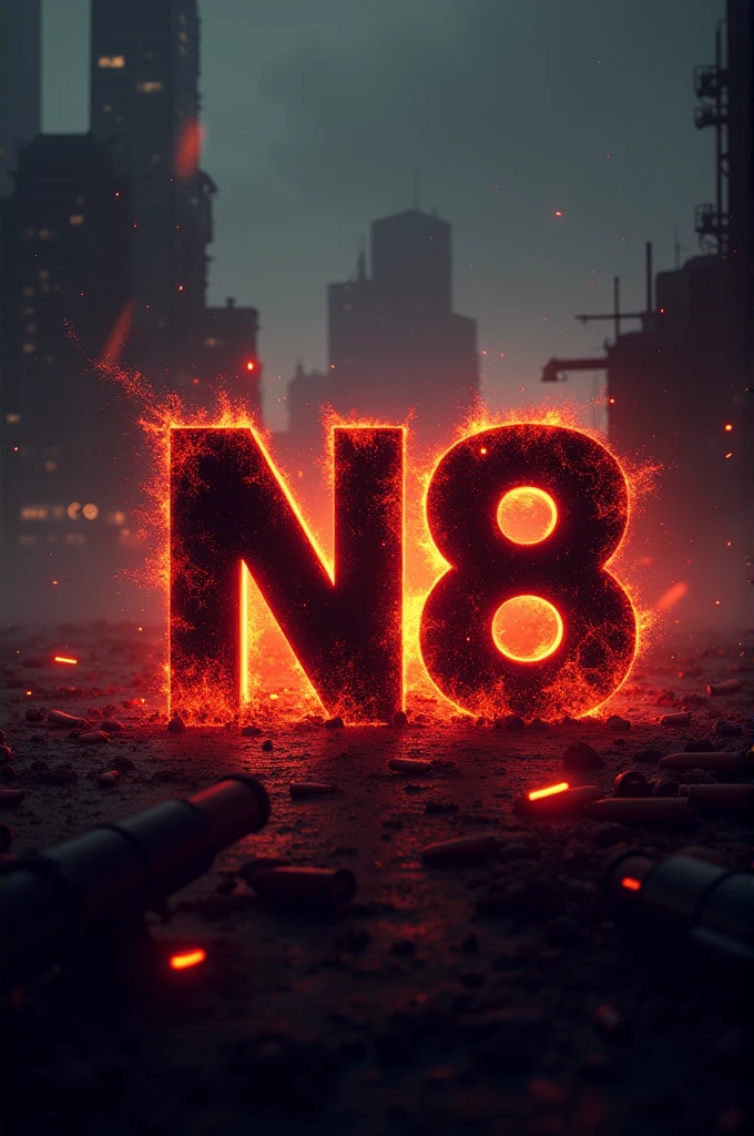 A Twitch banner with the initials N8 in a shooting game style