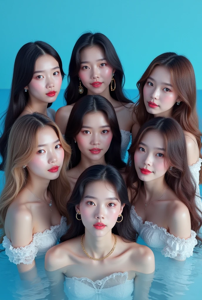 (Movie lighting), (Ray tracing), (Textured skin), (4K), (Best quality), (Masterpiece), (Detail), (full body), five girls holding Apple，and simle to screen