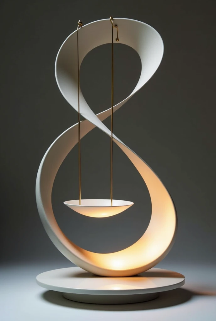 pendulum connected to another pendulum, attached to an upper base, One pendulum goes out, the other pendulum comes in.
