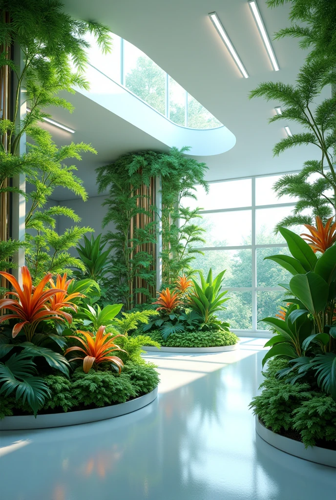 3D image of a project for an artificial garden under artificial light 
