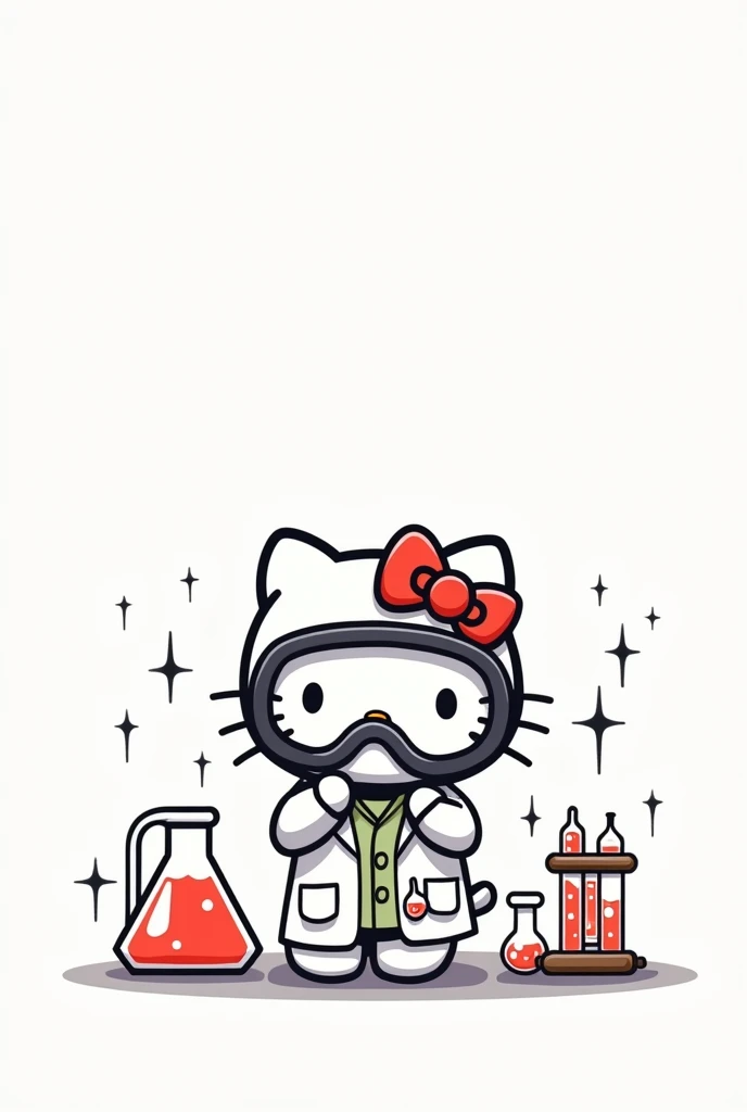 Hello kitty scientist with white background 
