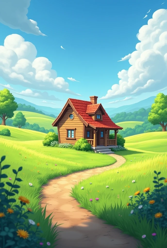 A house in the green pasture