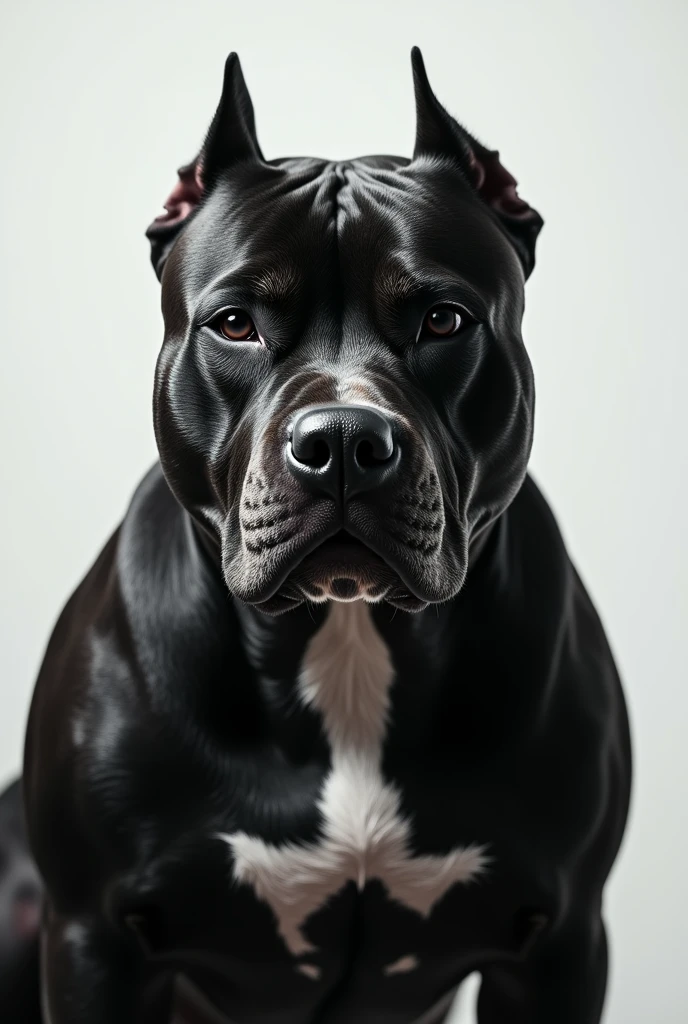 I want a black Pitbull with white diamond studs