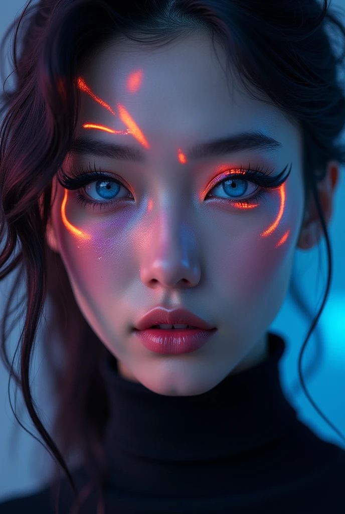 Create an image for an eyeliner that changes color with body temperature