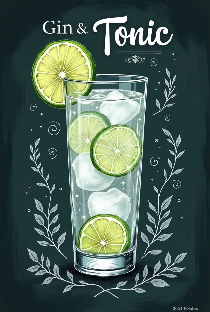 Gin tonic chalkboard