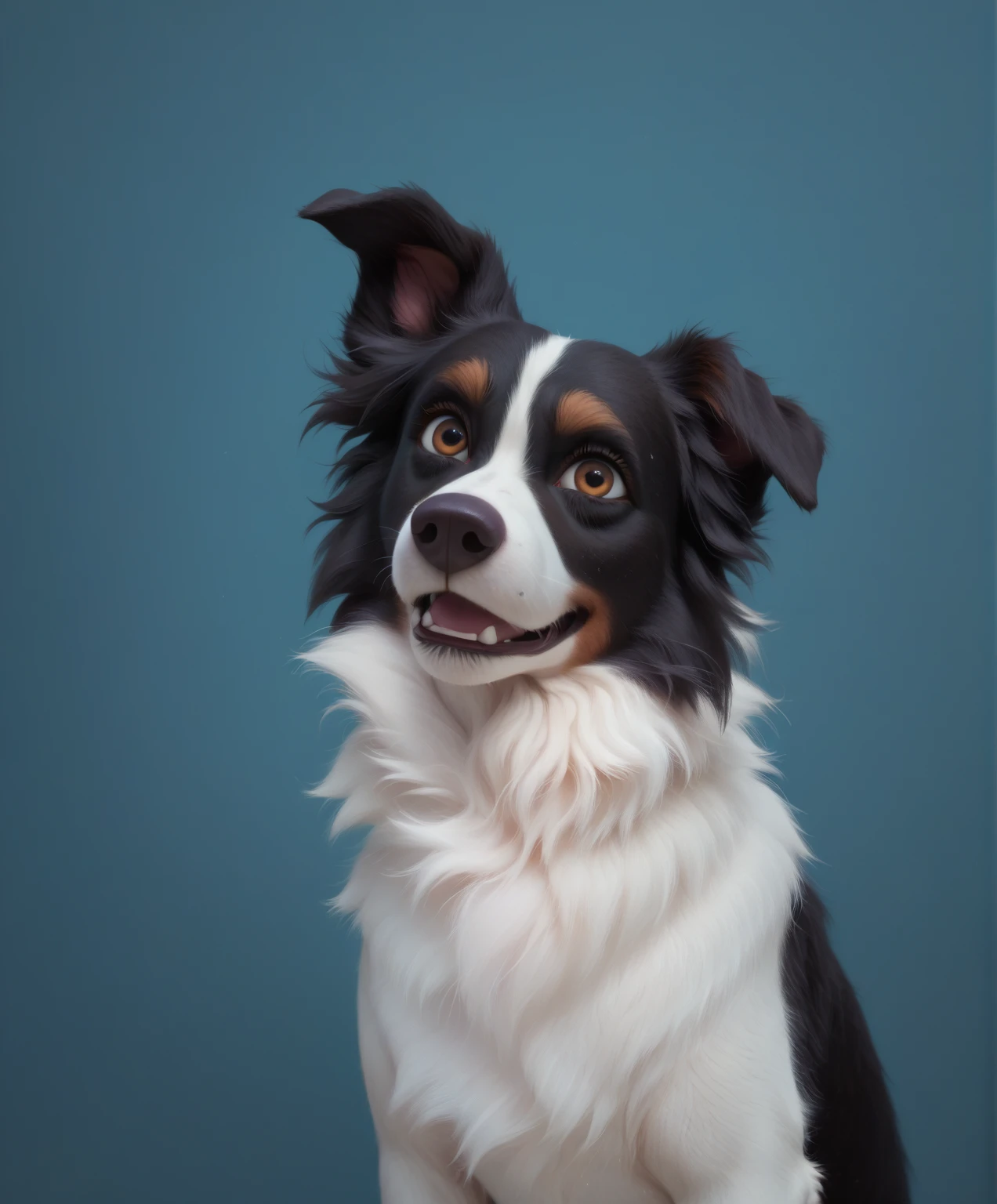 border collie dog in pixar style