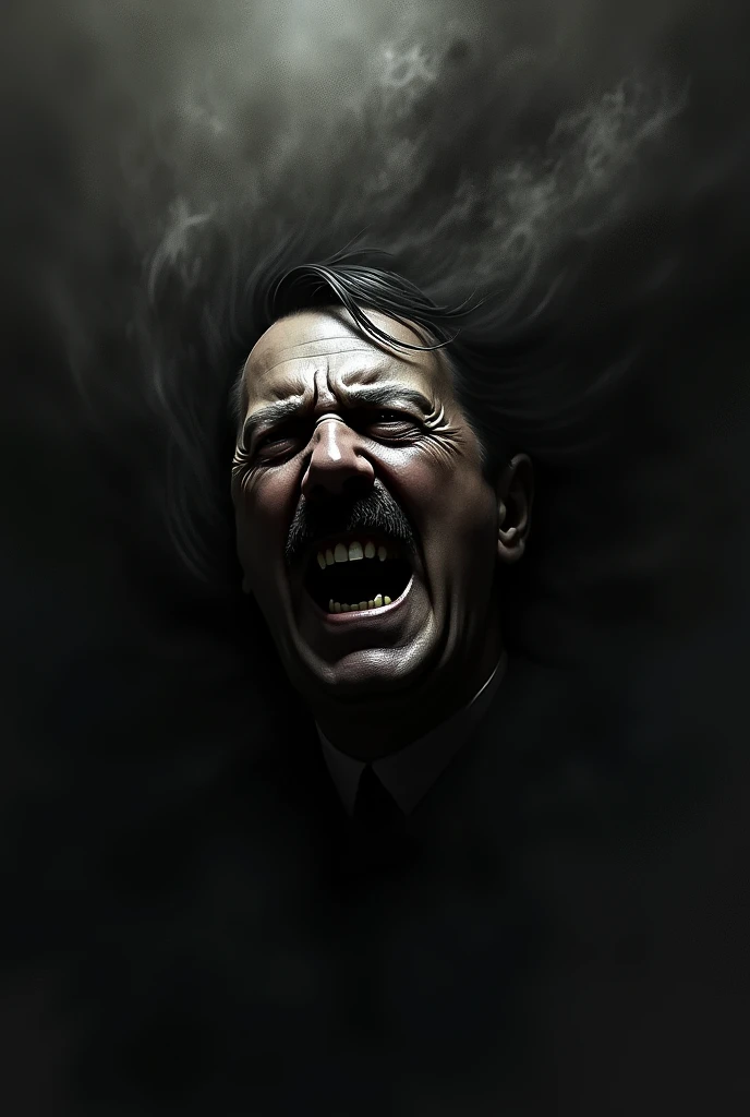 Adolf Hitler being consumed by darkness 