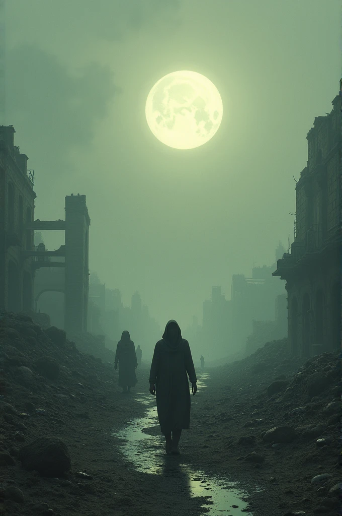 Create a picture for me, as if the world had ended because of the missing sun 

