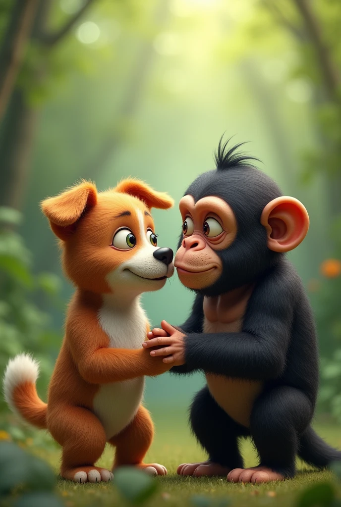 Dog with a chimpanzee girlfriend