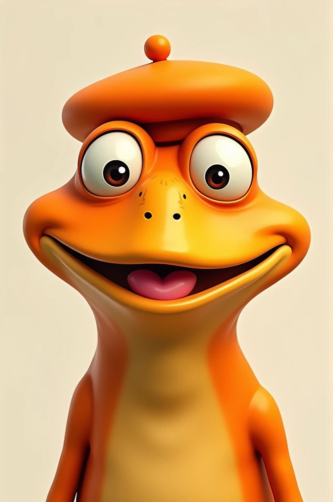 Orange pepe face with an orange beret