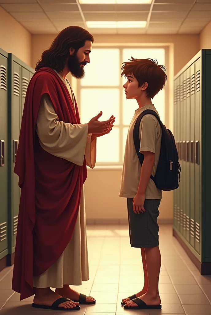 Jesus avec le jeune au lycee