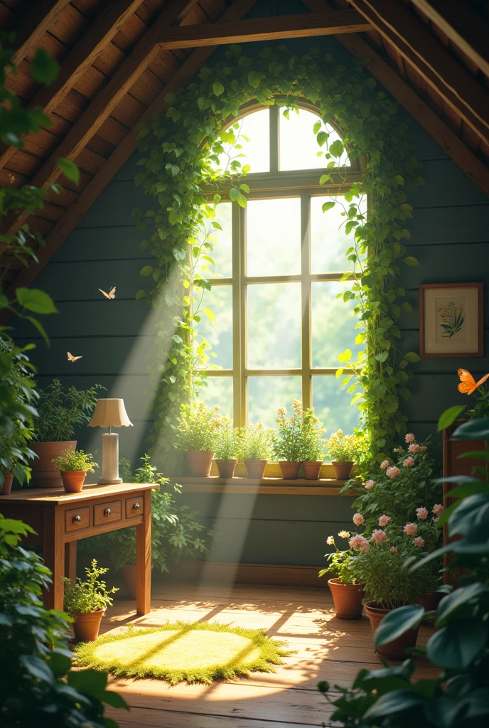 erate an animated nature attic image