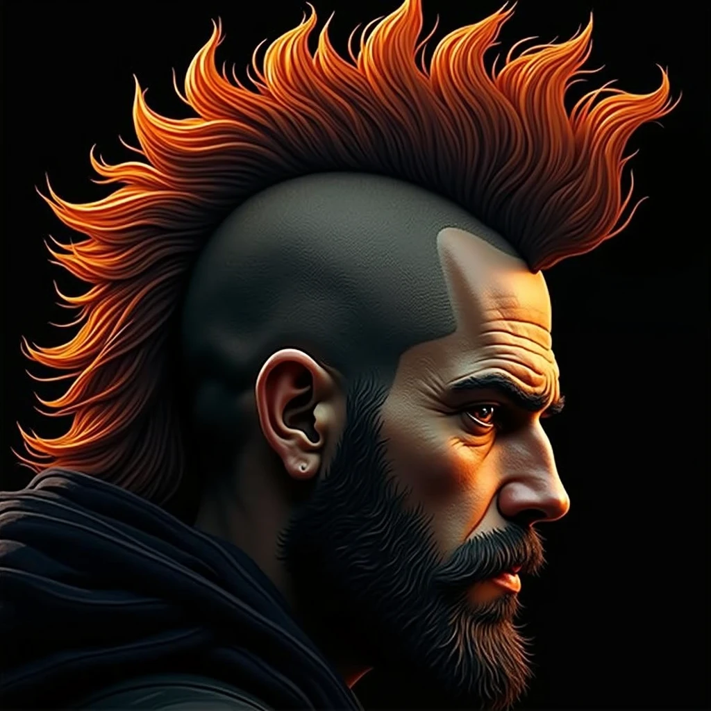 Don't change this picture shape. But you can change colors and i want head of knight and black beard. Red hair
