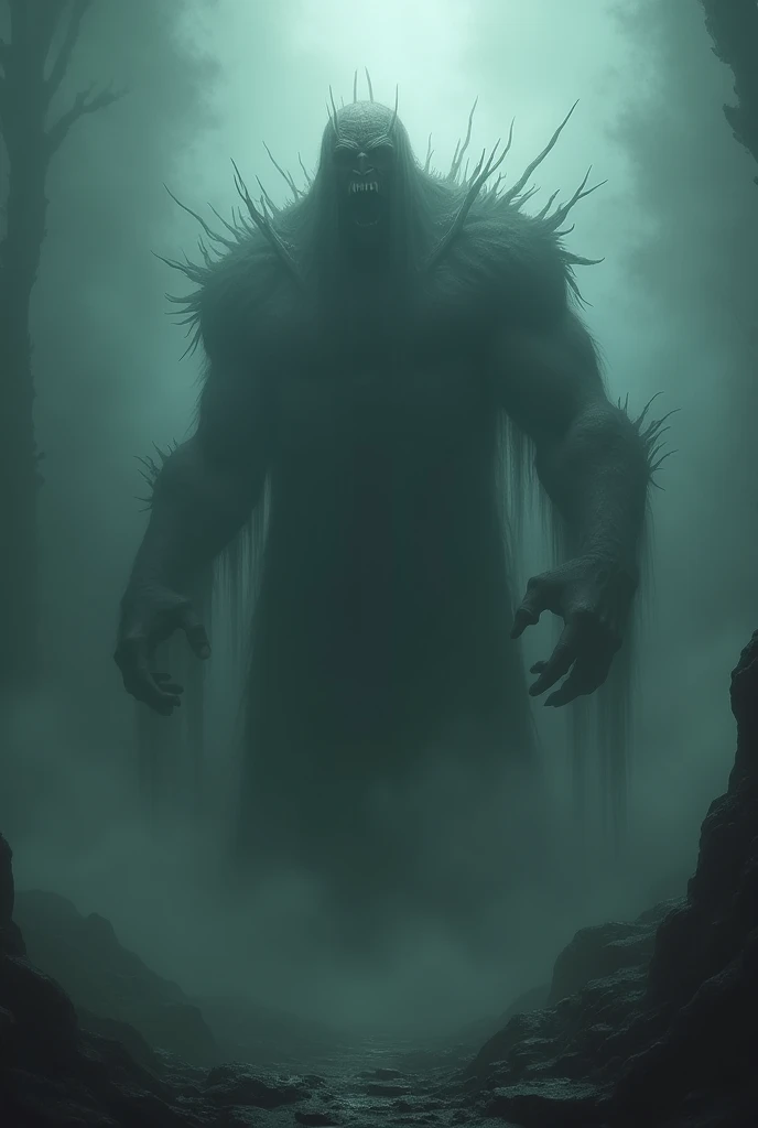 a ominous being embodying fear,dynamic pose,intricate details,raw photography,depth of field,fog,digital photography,volumetric lighting,dark moody atmosphere,dramatic lighting,cinematic composition,high contrast,gritty realism,horror elements,unsettling presence,powerful emotions,brooding expression,dark fantasy,chiaroscuro lighting,dramatic shadows,visceral details,haunting ambience,atmospheric perspective,immersive environment,masterpiece,best quality,8k,hyper-realistic,photorealistic