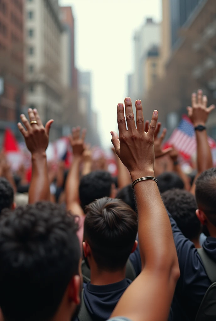 realistic peoples protest hands image