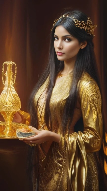 (beautiful movie decoration goddess sand, golden dress, shining gold tattoo), (Galactic shaman with quantum energy fantasy), fantasy magic, long hairstyle, dark light night, Complex, ethereal, sharp focus, figure, very detailed, digital painting, concept art, +Mattia, (Art by Wlop), (author:Justin Gerard and Jason Edmiston: 1.5), (Written by Greg Rutkowski: 0.4), (By Alphonse Mucha: 0.4), masterpiece
