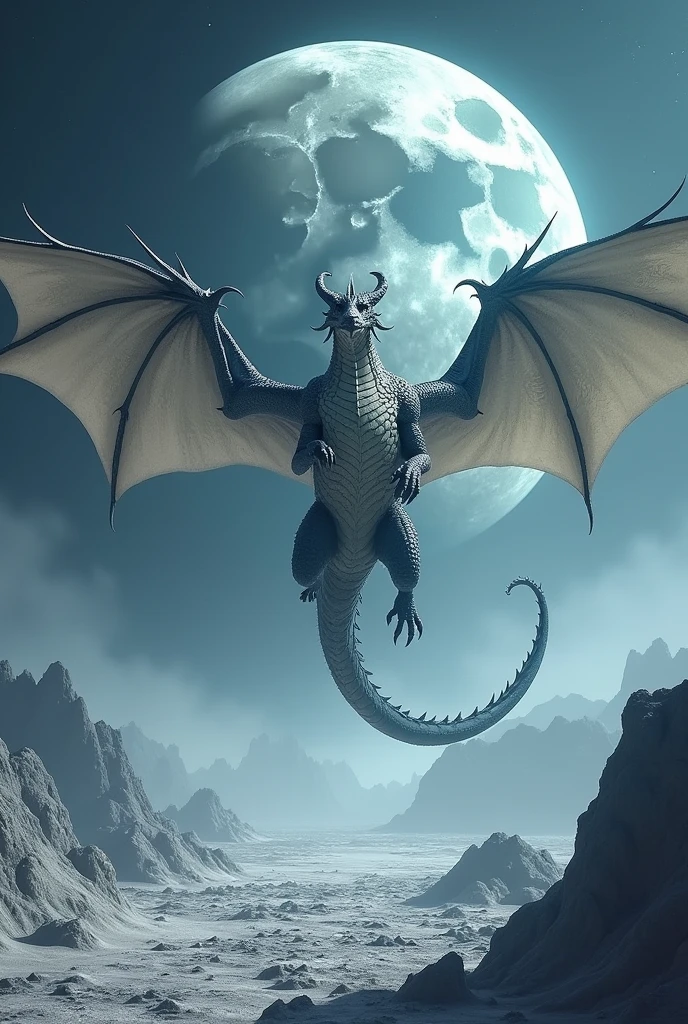 A dragon on moon