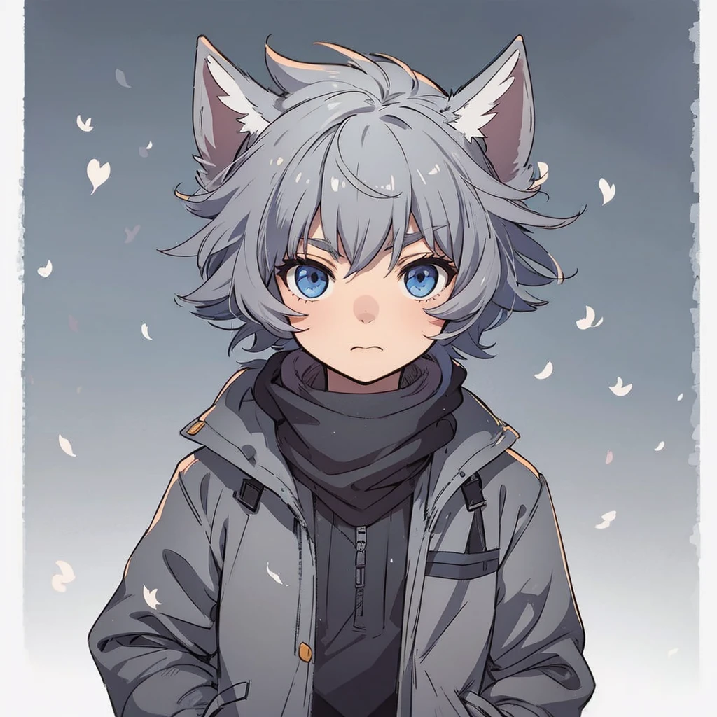 a picture from behind of this anime boy
