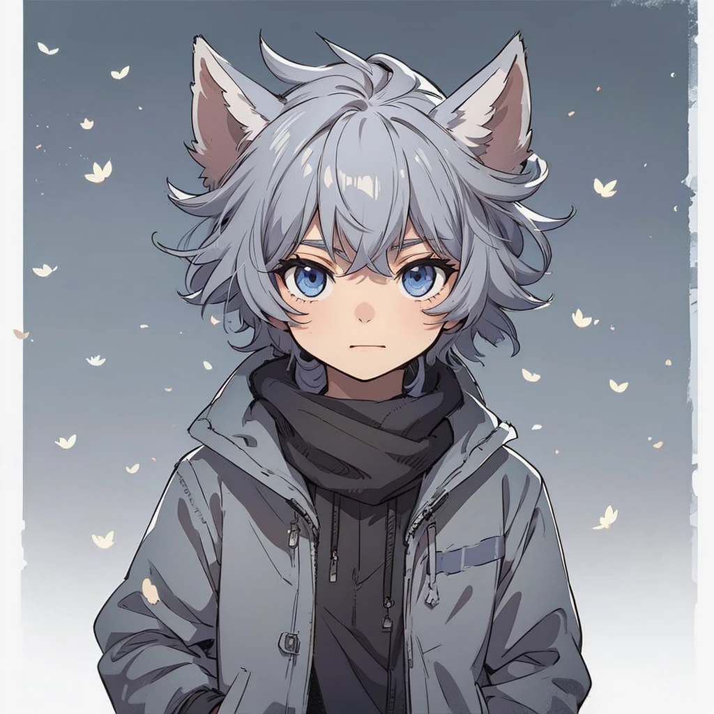 a picture from behind of this anime boy