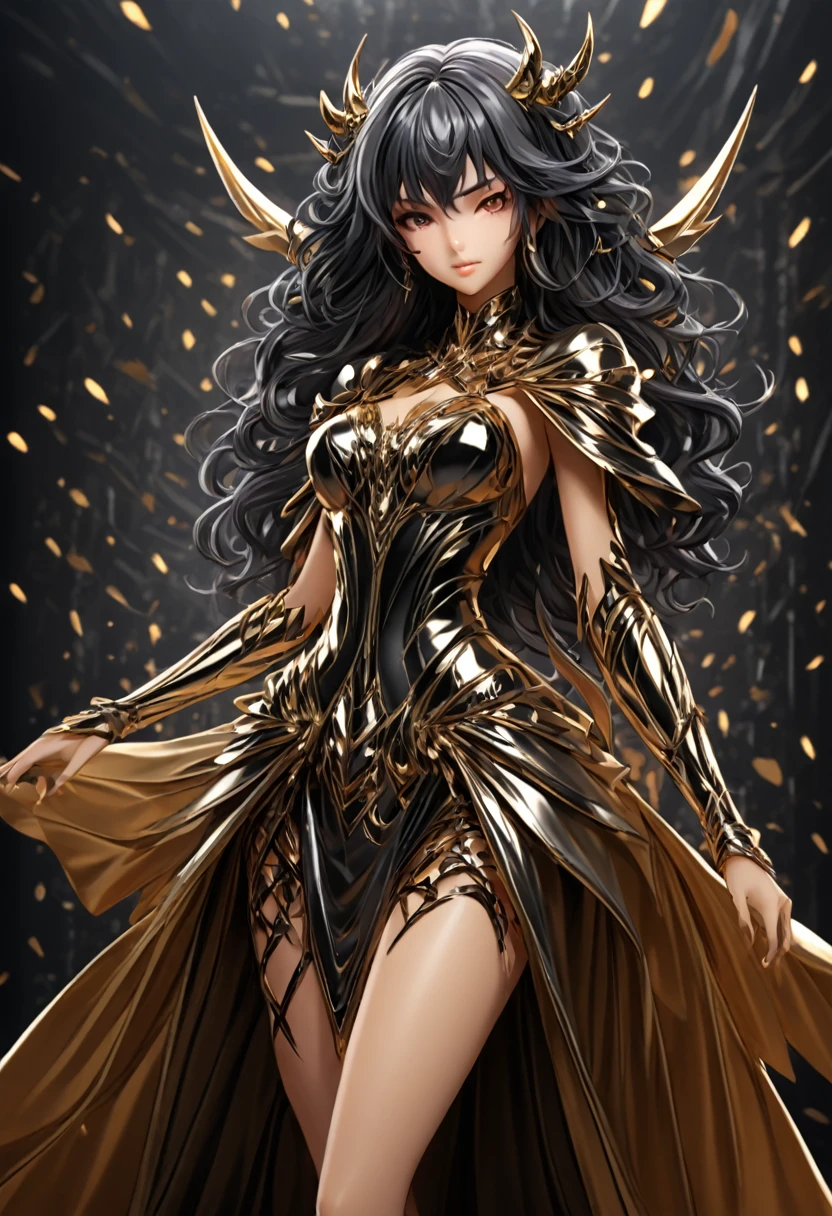 ((masterpiece)), (Textured Skin), ((High Detail)), best quality, The award-winning, 8K, Beautiful woman, Silk dress, noble, ((best quality)), 1 Girl, Succubus，Holding a whip， 1 Girl, Succubus，Holding a whip，fierce，Dark skin，Metal skirt armor，Metal leggings