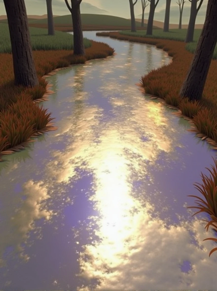 River with sunset