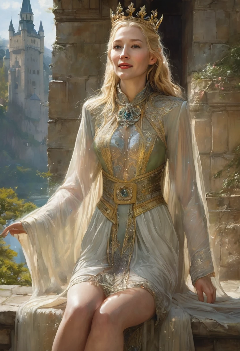 (((((NSFW:3))))), (((((show off her pussy))))), (((((seethrough:2.5))))), (((TİTS:3))), (((((Open legs wide:3.0))))), (((lure:1.8))), (((((seductive smile:2.0))), Thigh-legged、((Cate Blanchett:1.5), (galadriel:1.5)), Model shooting style, Resembles Keira Knightley, (Highly detailed CG Unity 8k wallpaper), Full body photos of the most beautiful works of art in the world, Medieval witches in England, Green Voucher, Pearly skin,Golden Crown, diamond, Detailed background of medieval architecture, Professional, majestic oil painting by Ed Blinky, Atey Gailan, Studio Ghibli, director: Jeremy Mann, Greg Manzagin, Antonio Moro, Trending on Art Station, CGSociety Trends, Complex, Attention to detail, Sharp focus, dramatic, Realistic painting art by Midjourney and Greg Rutkowski