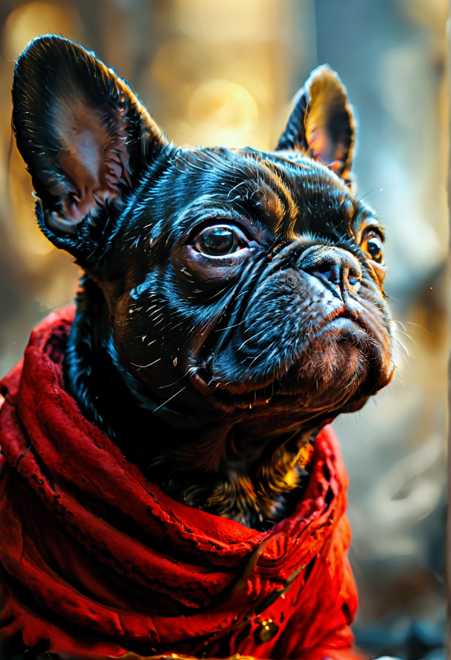 Create darth French bulldog puppy