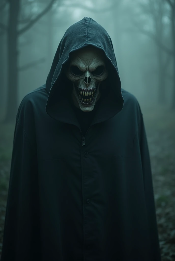 a portrait of an ominous being embodying fear,dynamic pose,intricate details,raw photography,depth of field,fog,digital photography,volumetric lighting,dark moody atmosphere,dramatic lighting,cinematic composition,high contrast,gritty realism,horror elements,unsettling presence,powerful emotions,brooding expression,dark fantasy,chiaroscuro lighting,dramatic shadows,visceral details,haunting ambience,atmospheric perspective,immersive environment,masterpiece,best quality,8k,hyper-realistic, photorealistic