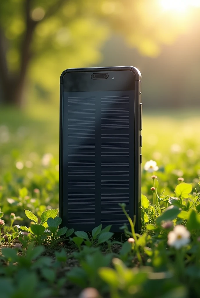 a different cell phone with a solar panel battery