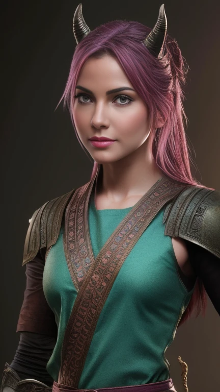 hdr, photoreal render, primitive, Detailed, Intricate details, (full bodyesbian:1.1), D&d character,
Female mage warrior, (blushed skin:1.3), boot,battle, Side Chest, Clean and nice face, Horns, Red eyes,
Craig Mullins, Clear forehead, disarm,