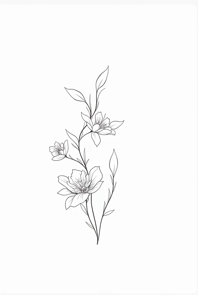 beautiful complex floral line drawing with soft shading