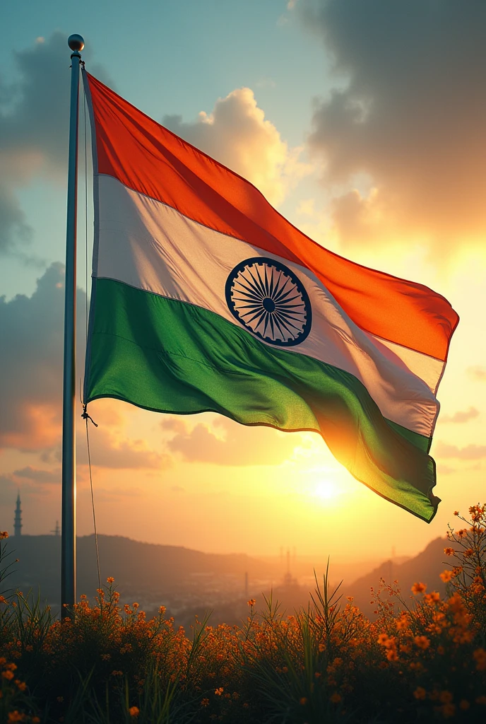 Indian flag with 2024 achievement of india