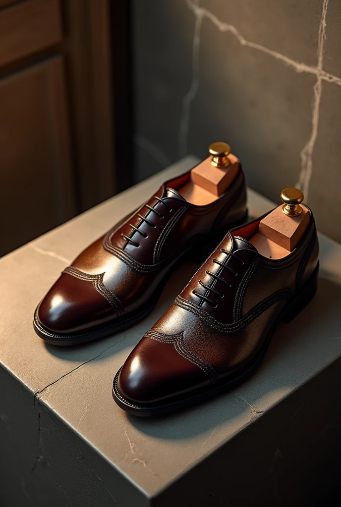 An advertisement for luxury shoes