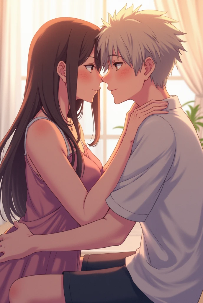 Anime girl and boy having sex