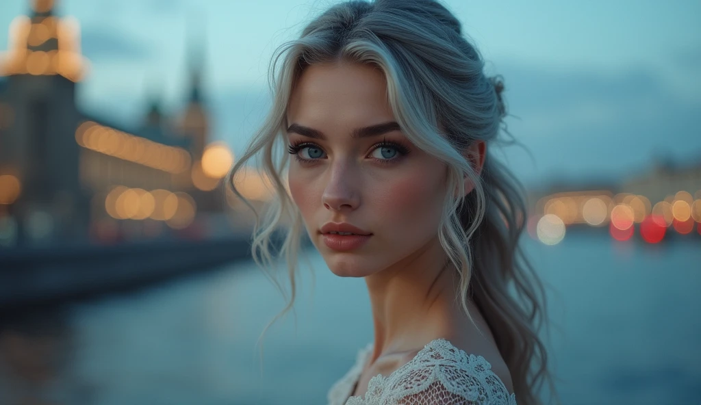 (Best quality,a high resolution,masterpiece),ultra detailed,photorealistic:1.37,beautiful girl,light gray medium hair,подробные Blue eyes,detailed lips,soft lighting,studio setup,female,graceful pose,fine features,subtle makeup,hips,shallow depth of field,thin smile Feeling of airiness,artistic composition, (((sfw))), (((ana de armas))), (((Blue eyes))), cinematic, Hyper-detailed, crazy details, beautifully color-graded, cinematic Lightning, incredibly detailed and confusing, hypermaximalist, volume, full color, HDR, shallow depth of field, big budget Hollywood film, synoscope, capricious, epic, fabulous, Against the backdrop of St. Petersburg