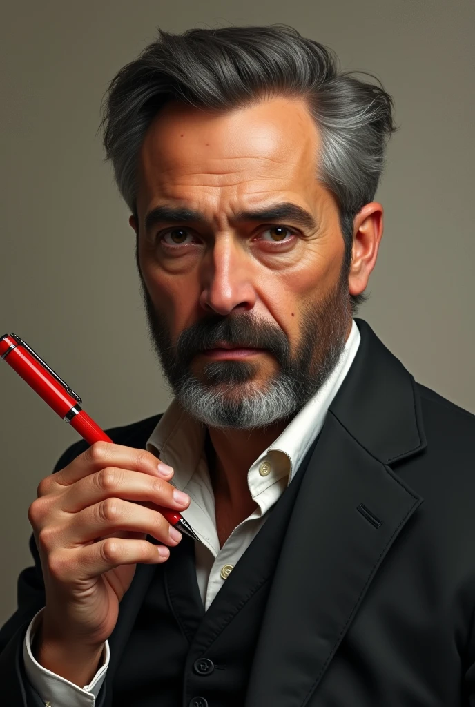 Manoel Gomes holding a red pen
