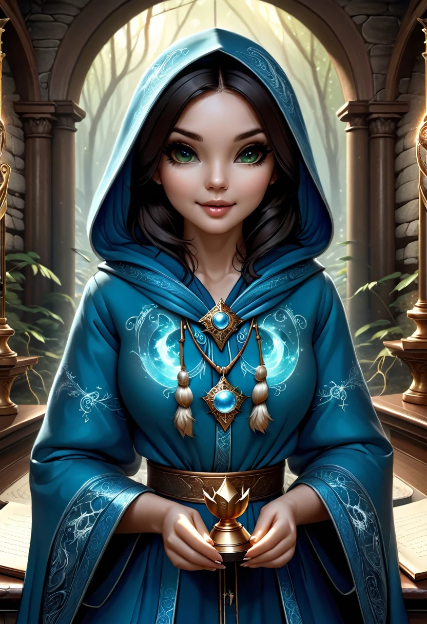 Anthropomorphic female grasshopper mage. Official Art – Charecter profile. An Award-Winning Digital Masterpiece In 4K Ultra HD, Extreme Detail And Intricate Realism. Symmetrical Face. This Concept Art Brought To Life By The Hands Of Artists Like Wlop & Artgerm In A Stunning 2D Vector Illustration.Background Is A Panoramic Vista.
