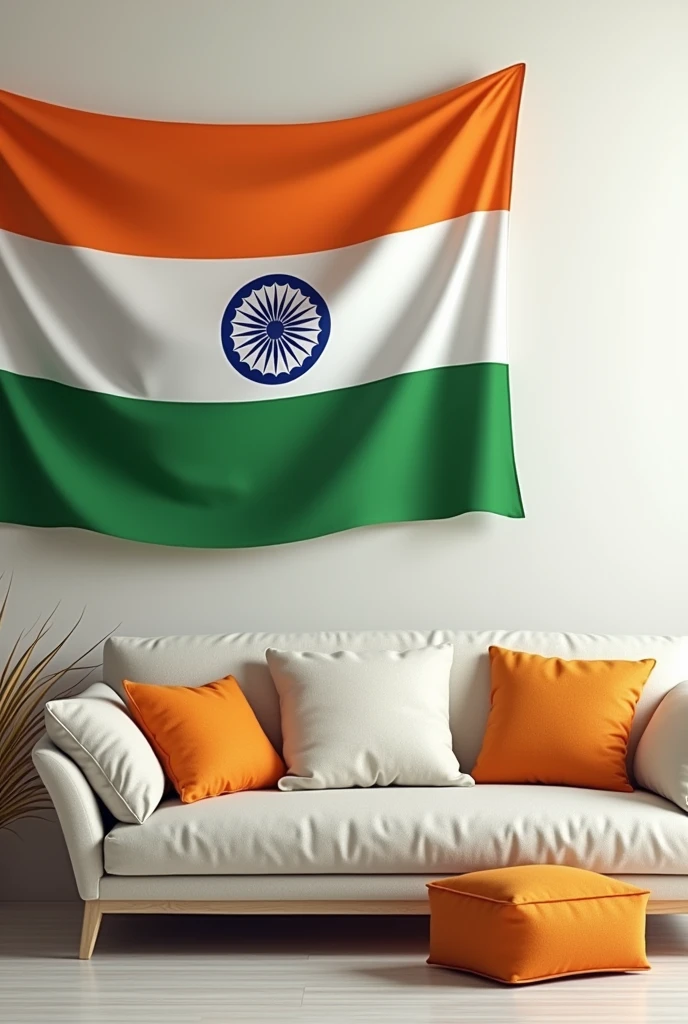 (photorealism:1.2), a 78th india independence day celebration Poster, 1st Flag of Orange Colour Flag with multiple with sofa pillow, Another flag white flag and ashoka Chakra multiple with sofa pillow, Another flag of green flag multiple with another sofa pillow and finally the order of the orange flag, white Ashoka Chakra Flag,green flag and sofa pillow also