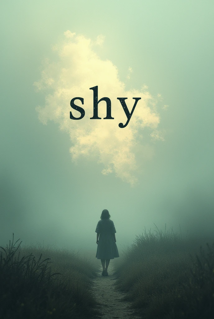 I want a cover that says the word in the center "shy" with lyrics in the style of Bertram Let