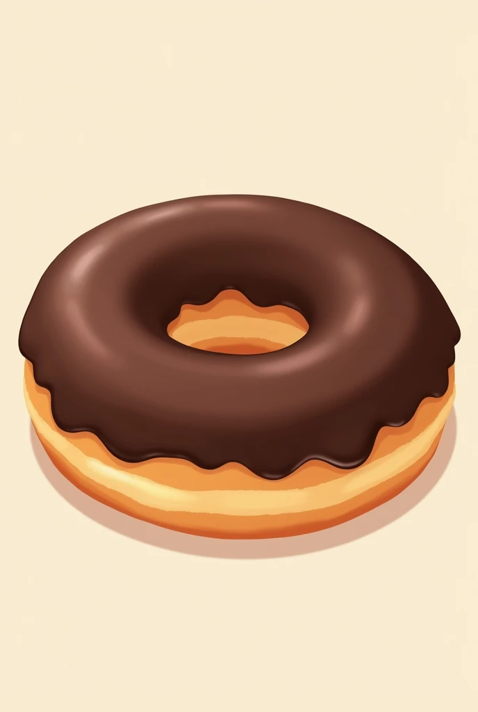 You can make an illustration of a simple and complete chocolate donut.
The dough should be chocolate and without frosting.
