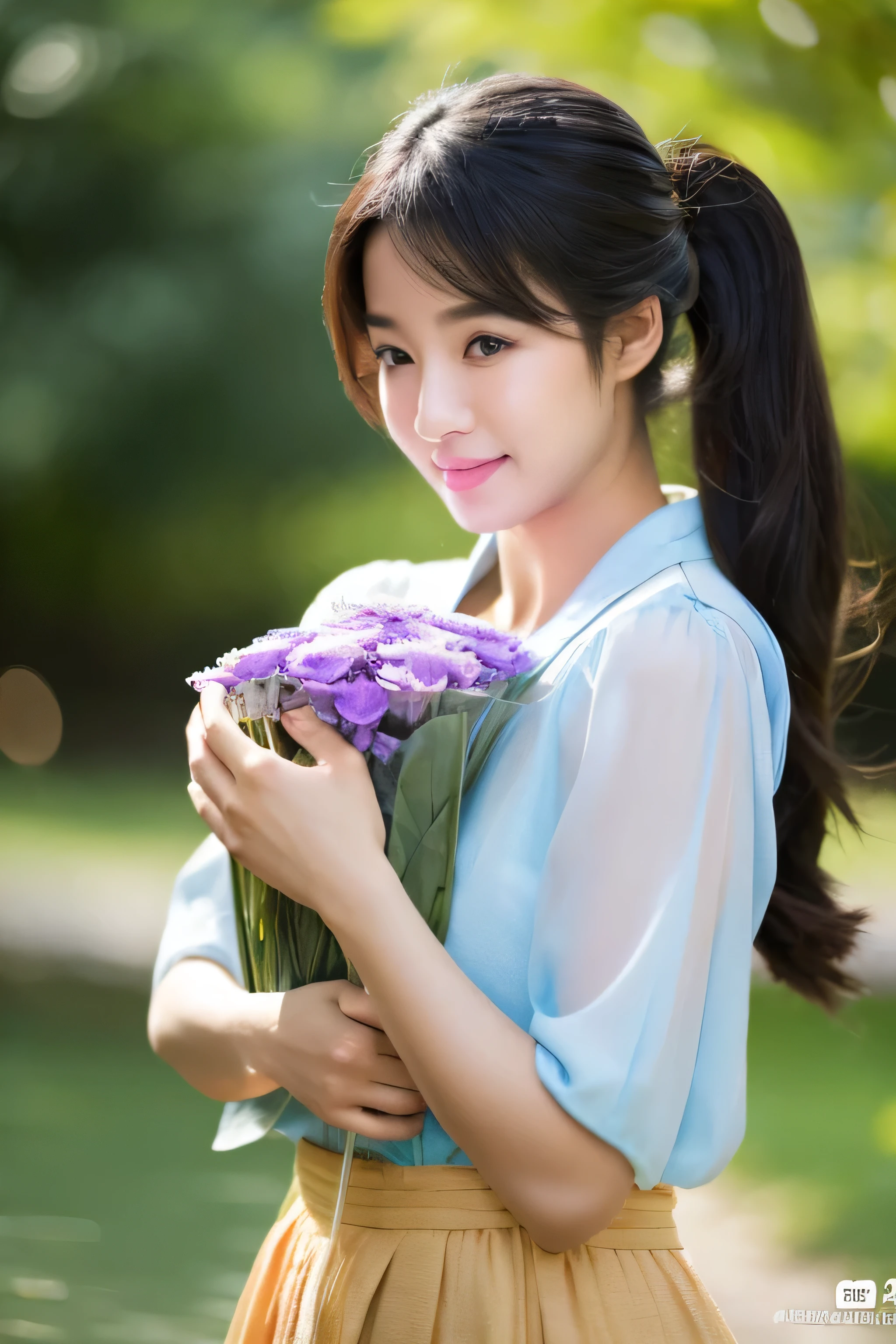 Create a beautiful Asian flaunting in seol