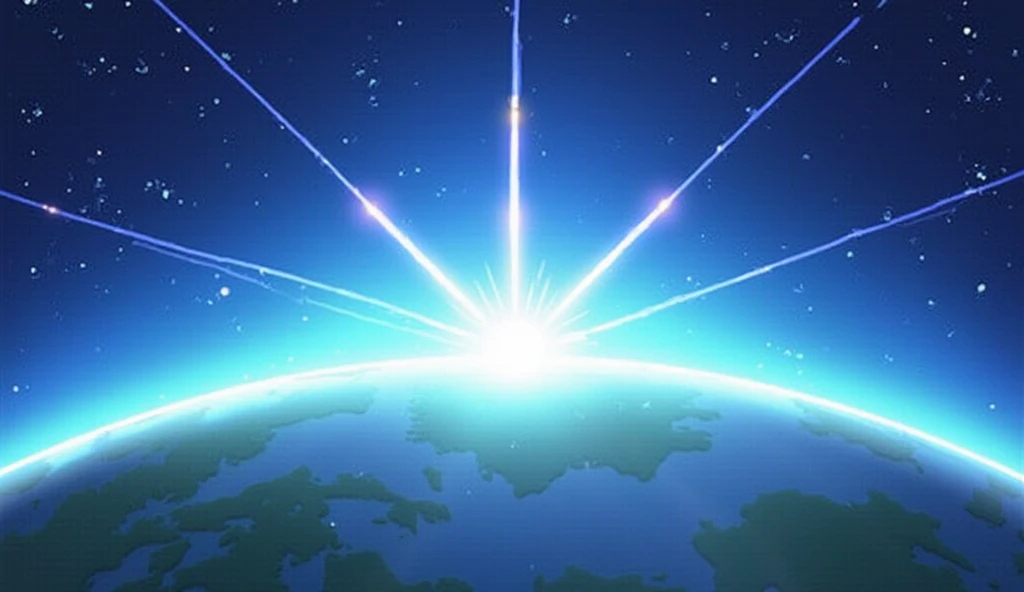 Hygiene photos,Earth,Japan,Network of light from Sapporo to the world,Anime Style,animation,Japanのアニメ,High resolution,