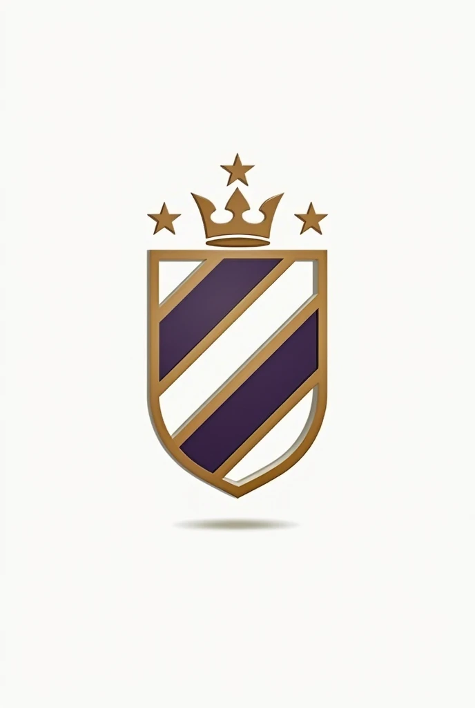 create a football logo, with classic and minimalist design , with predominant colors white, gold and purple, with representative details of the German city of Munich, the shield with a small German crown above it with four stars above it, (realistic style and that looks like a real team)