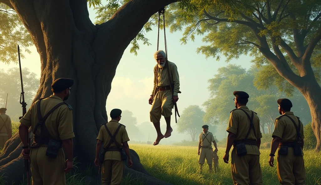 65 वर्षीय भारतीय वृद्ध क्रांतिकारी को पेड़ से लटकाकर फांसी देते ब्रिटिश