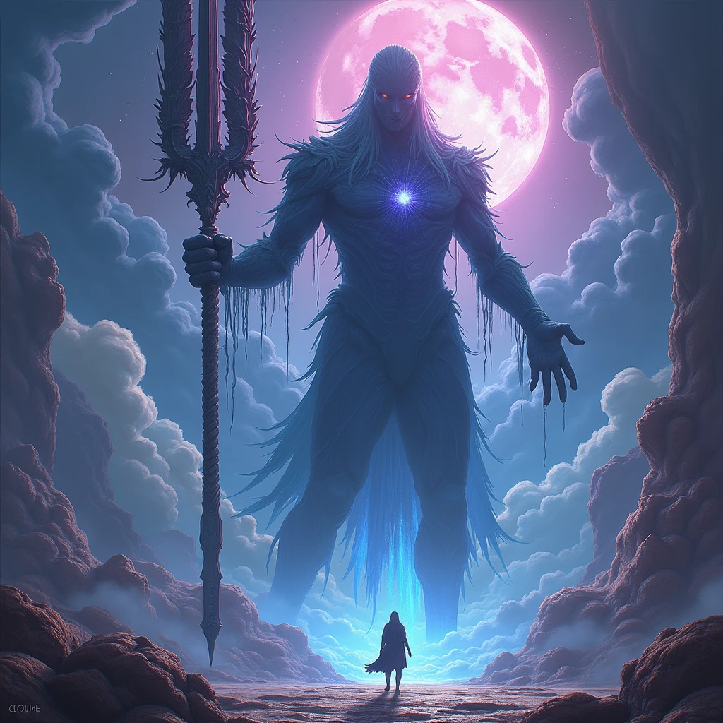 Giant Weapon in hand, full body, Dreamscape mapping illustration style, visualizes dreamlike landscapes and surreal environments, uses imaginative and abstract elements, dynamic composition, professional-grade execution, captures the essence of the subconscious mind, evokes a sense of wonder and mystery, (best quality, masterpiece, photorealistic), very aesthetic, perfect composition, intricate details, ultra-detailed, vivid colors