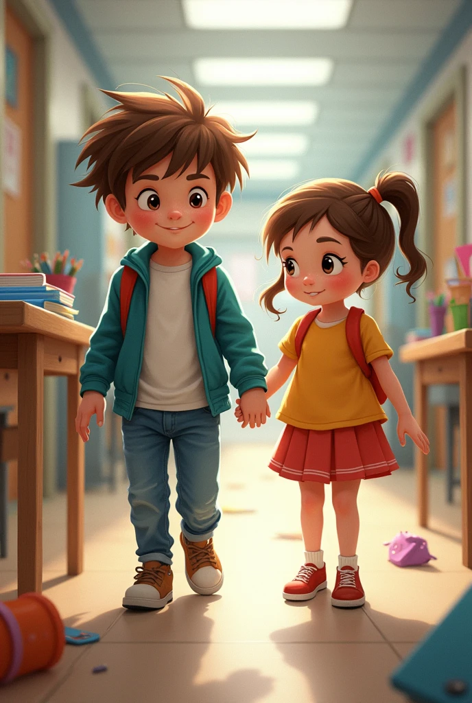 Reflective diary with a 5-year-old boy and girl at school